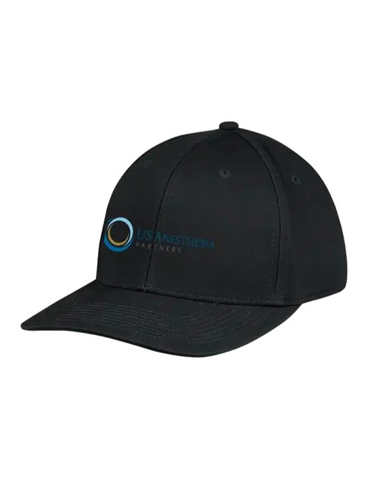 Premium Modern Structured Twill Black Snapback Cap w/US Anesthesia Partners Logo