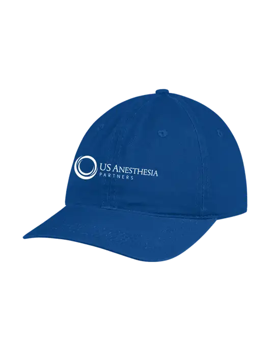 Garment Washed Unstructured Twill Royal Cap w/US Anesthesia Partners Logo