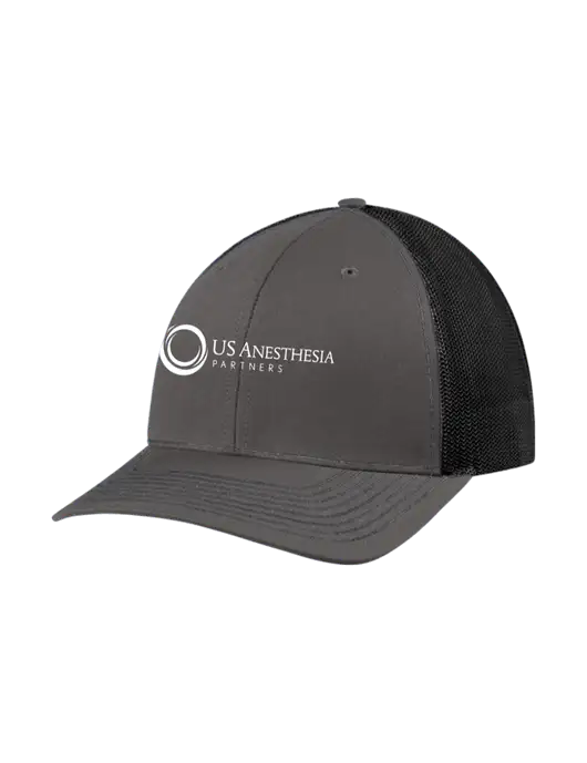 Richardson Adjustable Snapback Original 112 Trucker Cap Dark Grey w/Black Mesh w/US Anesthesia Partners Logo