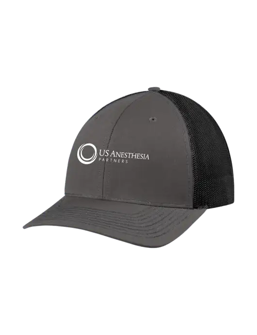 Richardson Adjustable Snapback Original 112 Trucker Cap Dark Grey w/Black Mesh w/US Anesthesia Partners Logo