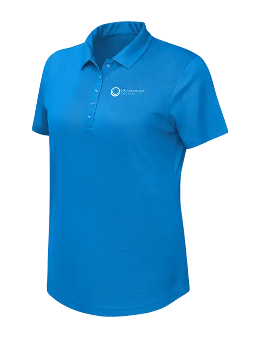 Callaway Womens Birdseye Dark Carolina Blue Polo w/US Anesthesia Partners Logo