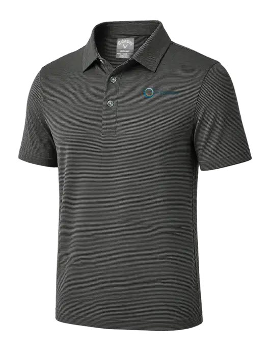 Callaway Black Fine Line Stripe Polo w/US Anesthesia Partners Logo