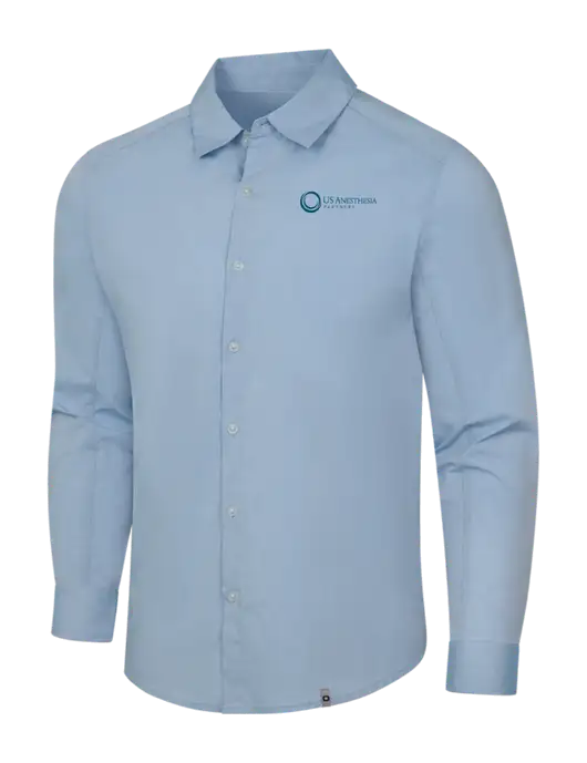 OGIO Light Blue Commuter Woven Shirt w/US Anesthesia Partners Logo
