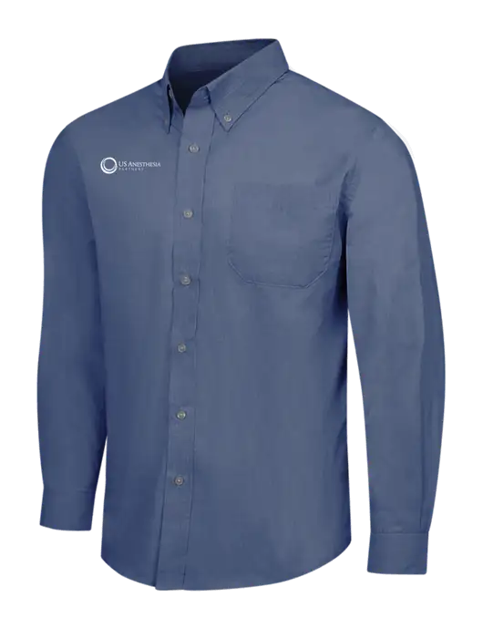 Light Navy Crosshatch Easy Care Shirt w/US Anesthesia Partners Logo