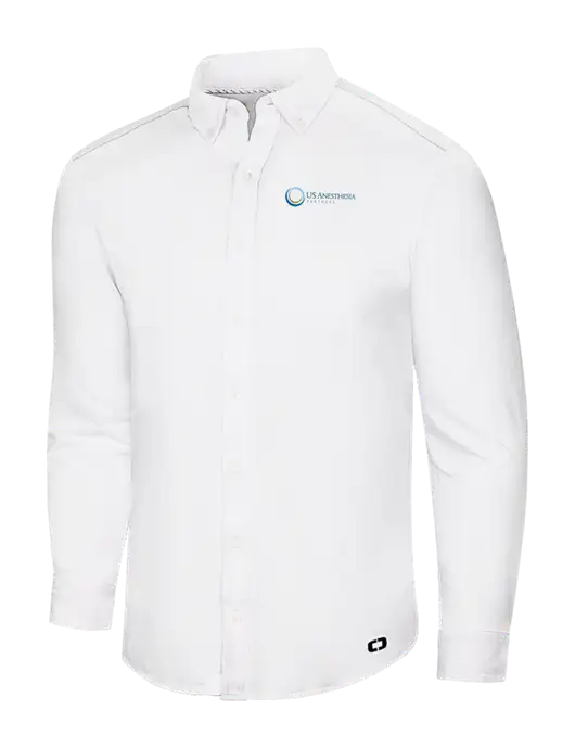 OGIO Bright White Modern Code Stretch Button-Up Shirt w/US Anesthesia Partners Logo