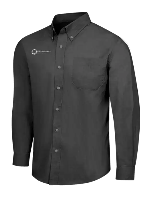 Soft Black Crosshatch Easy Care Shirt w/US Anesthesia Partners Logo