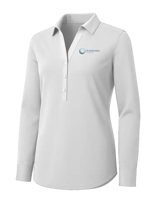 Womens White City Stretch Shirt w/US Anesthesia Partners Logo