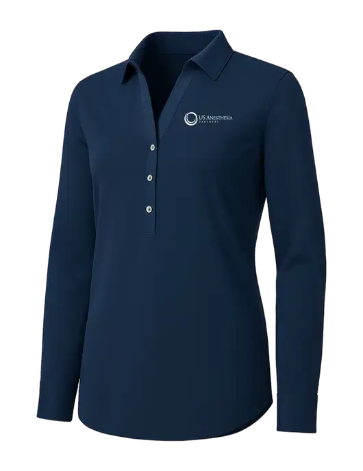 Womens Navy City Stretch Shirt w/US Anesthesia Partners Logo