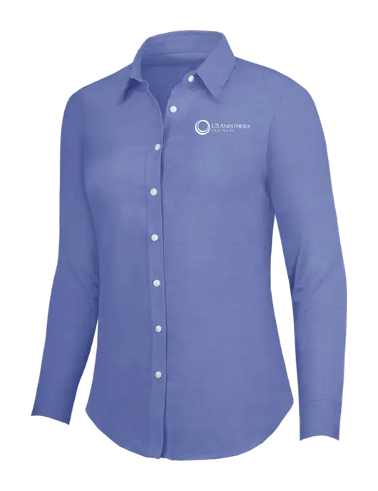 Navy Womens SuperPro Oxford Shirt w/US Anesthesia Partners Logo