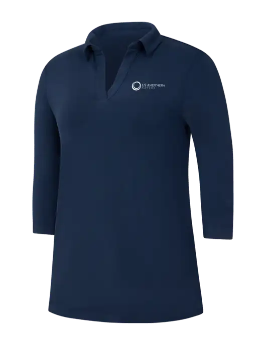 Navy Womens Luxe Knit Tunic w/US Anesthesia Partners Logo