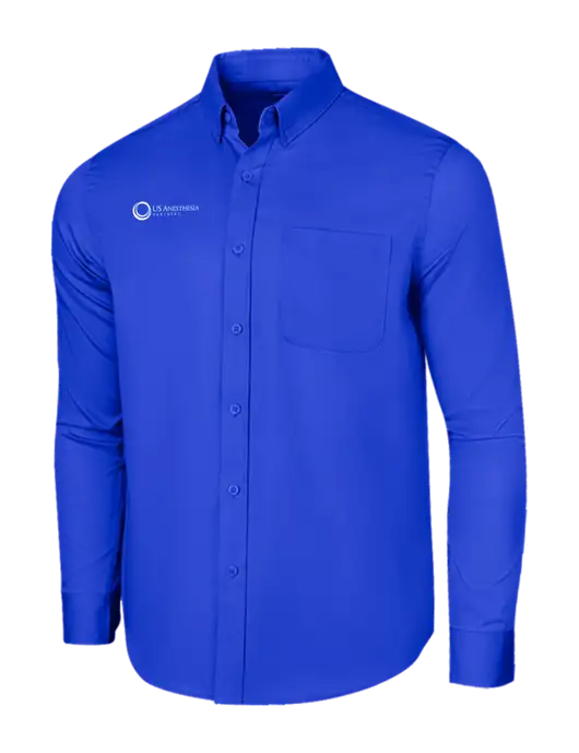 Long Sleeve Dark Royal Superpro React Twill Shirt w/US Anesthesia Partners Logo