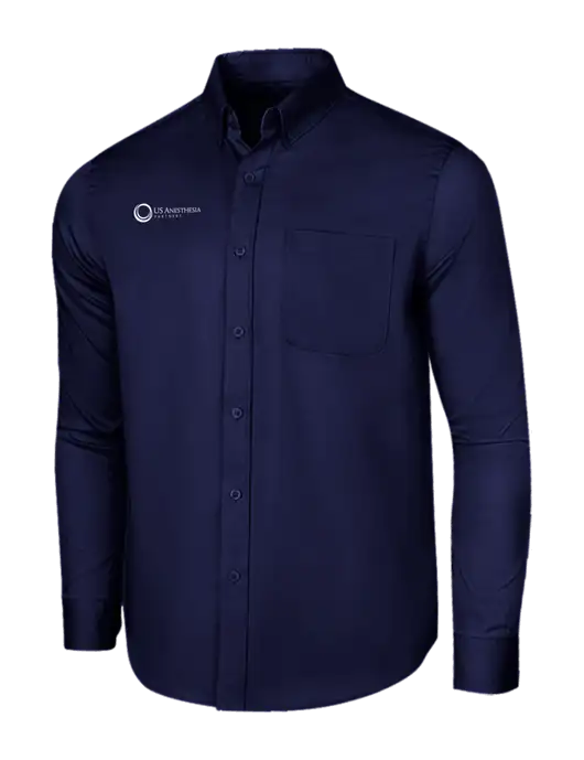 Long Sleeve Navy Superpro React Twill Shirt w/US Anesthesia Partners Logo