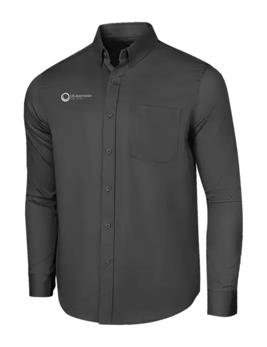 Long Sleeve Dark Grey Superpro React Twill Shirt w/US Anesthesia Partners Logo