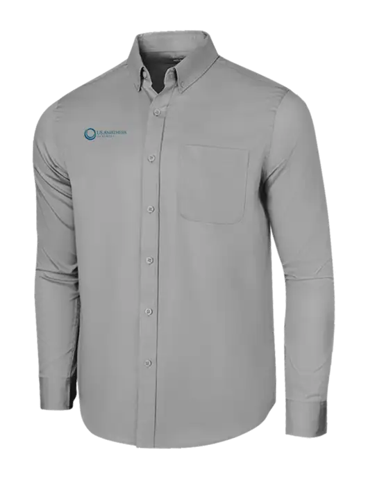 Long Sleeve Light Grey Superpro React Twill Shirt w/US Anesthesia Partners Logo