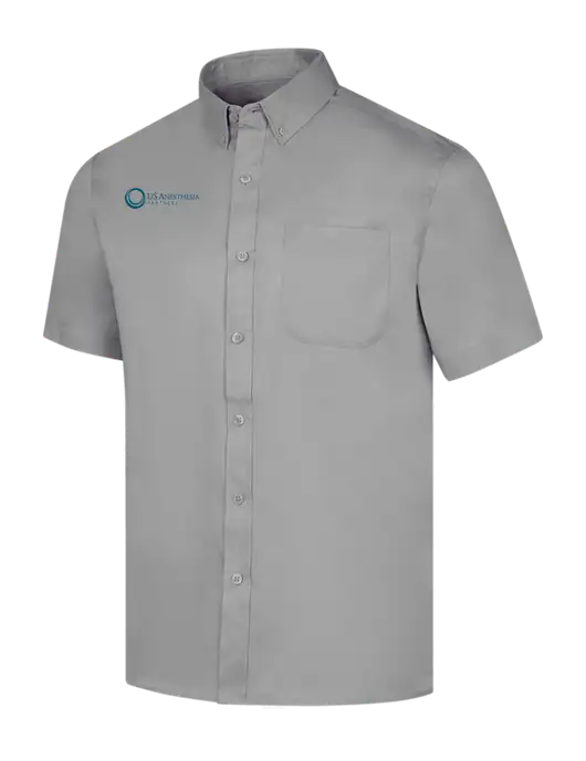 Short Sleeve Light Grey Superpro React Twill Shirt w/US Anesthesia Partners Logo