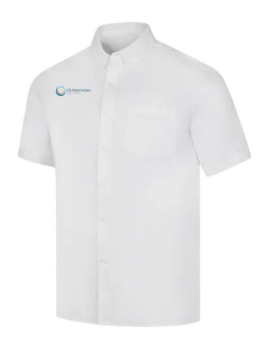 Short Sleeve White Superpro React Twill Shirt w/US Anesthesia Partners Logo