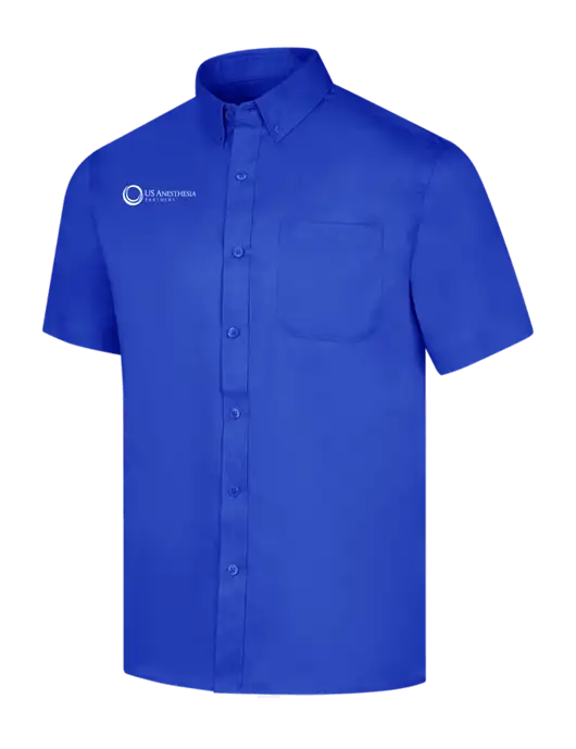 Short Sleeve Dark Royal Superpro React Twill Shirt w/US Anesthesia Partners Logo