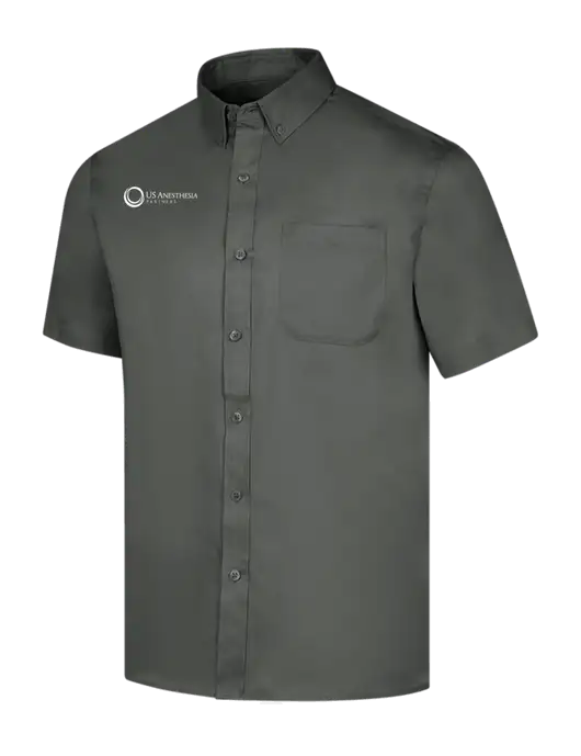Short Sleeve Dark Grey Superpro React Twill Shirt w/US Anesthesia Partners Logo