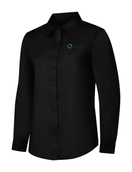 Womens Black Long Sleeve Superpro React Twill Shirt w/US Anesthesia Partners Logo