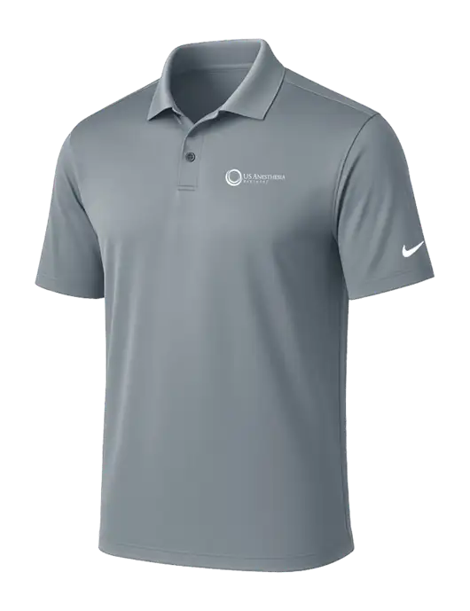 NIKE Medium Grey Victory Solid Polo w/US Anesthesia Partners Logo