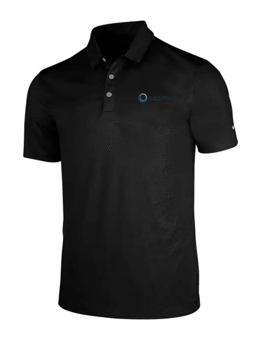 NIKE Black Dri-Fit Embossed Tri-Blade Polo w/US Anesthesia Partners Logo