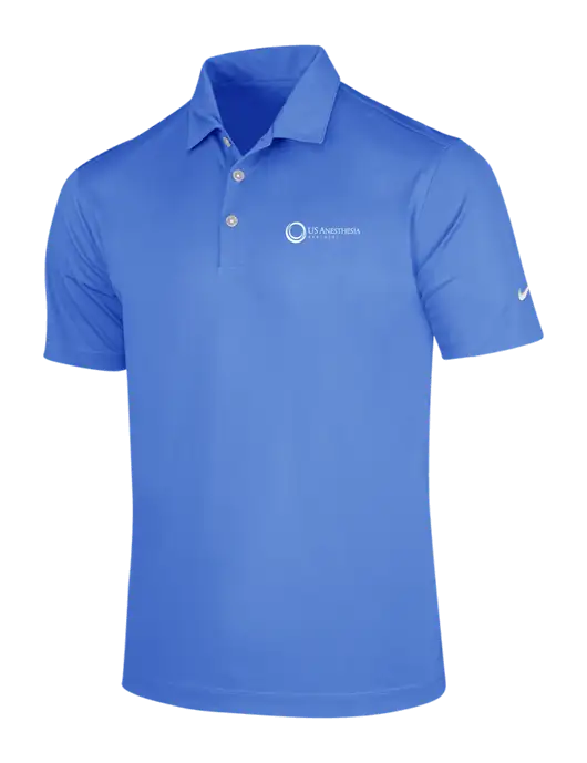 NIKE Light Royal Blue Dri-Fit Vertical Mesh Polo w/US Anesthesia Partners Logo