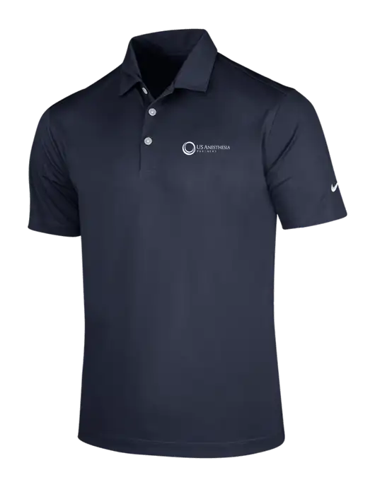 NIKE Dark Navy Dri-Fit Vertical Mesh Polo w/US Anesthesia Partners Logo