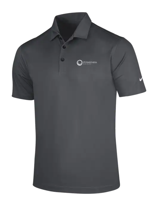 NIKE Dark Grey Dri-Fit Vertical Mesh Polo w/US Anesthesia Partners Logo