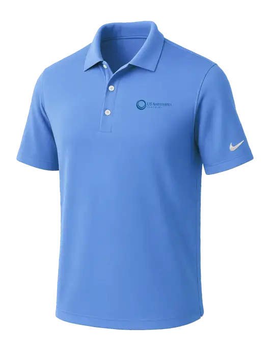 NIKE Carolina Blue Dri-Fit Micro Pique Polo w/US Anesthesia Partners Logo