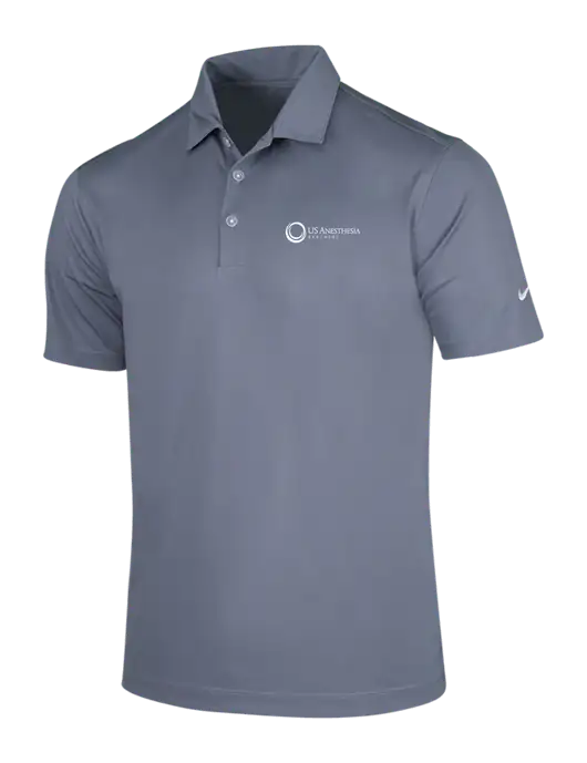 NIKE Medium Grey Dri-Fit Vertical Mesh Polo w/US Anesthesia Partners Logo