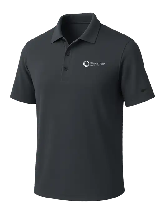 NIKE Dark Grey Dri-Fit Micro Pique Polo w/US Anesthesia Partners Logo