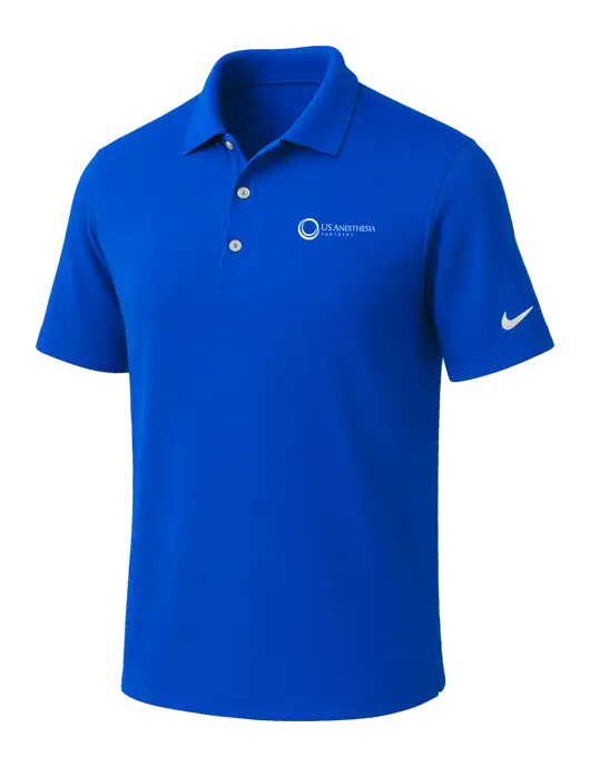 NIKE Royal Dri-Fit Micro Pique Polo w/US Anesthesia Partners Logo