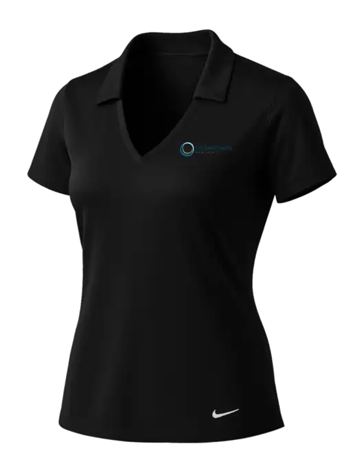 NIKE Black Womens Dri-Fit Vertical Mesh Polo w/US Anesthesia Partners Logo