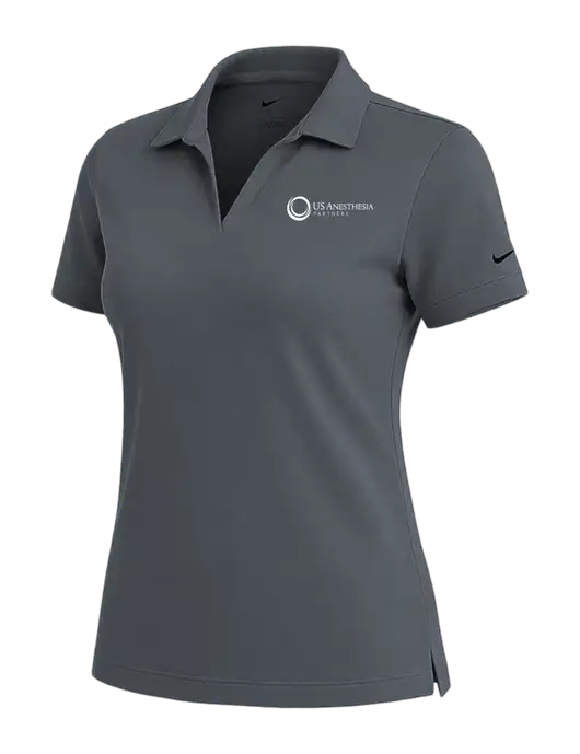 NIKE Dark Grey Womens Dri-Fit Micro Pique Polo w/US Anesthesia Partners Logo