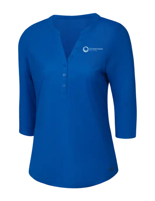 OGIO Royal Blue Jewel Henley w/US Anesthesia Partners Logo