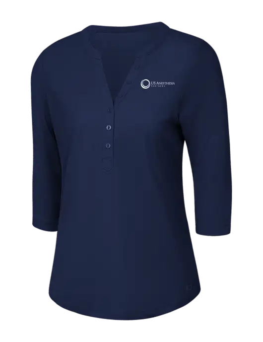 OGIO Navy Jewel Henley w/US Anesthesia Partners Logo