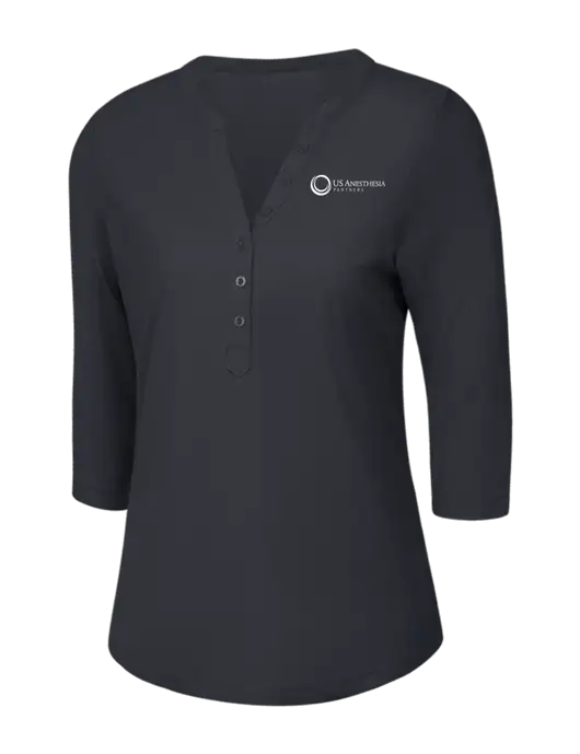 OGIO Charcoal Grey Jewel Henley w/US Anesthesia Partners Logo