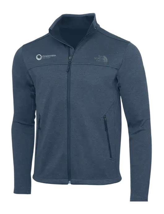 North Face Light Navy Heather Ridgewall Soft Shell Jacket w/US Anesthesia Partners Logo