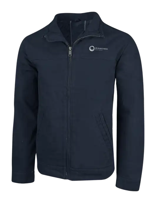 Cornerstone Navy Washed Duck Cloth Flannel Lined Work Jacket w/US Anesthesia Partners Logo