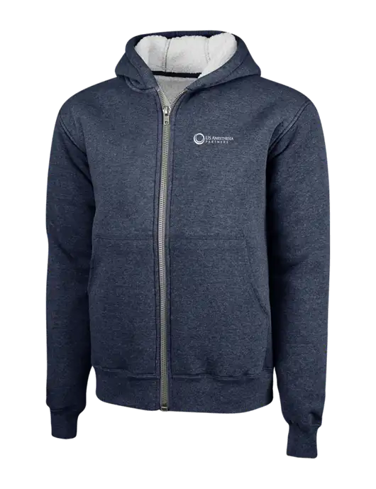 Cornerstone Navy Heavyweight Sherpa Lined Hooded Fleece Jacket w/US Anesthesia Partners Logo