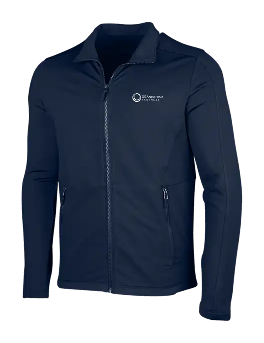 Navy Grid Fleece Jacket w/US Anesthesia Partners Logo