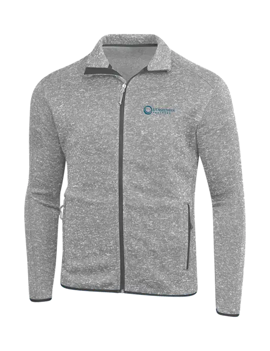 Grey Heather Sweater Fleece Jacket w/US Anesthesia Partners Logo