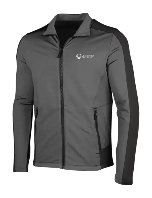 Medium Grey Heather Grid Fleece Jacket w/US Anesthesia Partners Logo