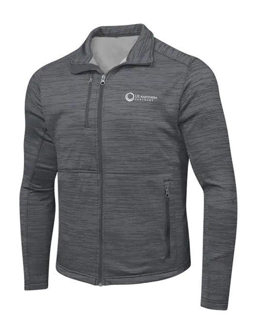 Medium Grey Digi Stripe Fleece Jacket w/US Anesthesia Partners Logo