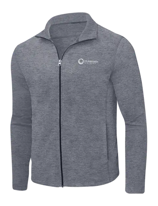 Light Navy Heather Microfleece Full-Zip Jacket w/US Anesthesia Partners Logo