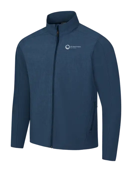 Navy Heather Core Soft Shell Jacket w/US Anesthesia Partners Logo