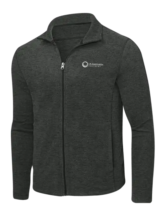 Charcoal Heather Microfleece Full-Zip Jacket w/US Anesthesia Partners Logo