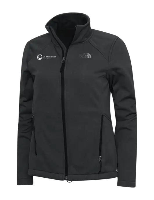 North Face Dark Grey Heather Womens Ridgewall Soft Shell Jacket w/US Anesthesia Partners Logo