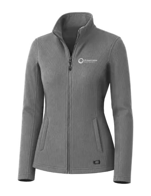 OGIO Medium Grey Womens Grit Fleece Jacket w/US Anesthesia Partners Logo