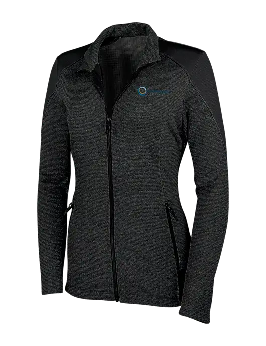 Womens Black Grid Fleece Jacket w/US Anesthesia Partners Logo